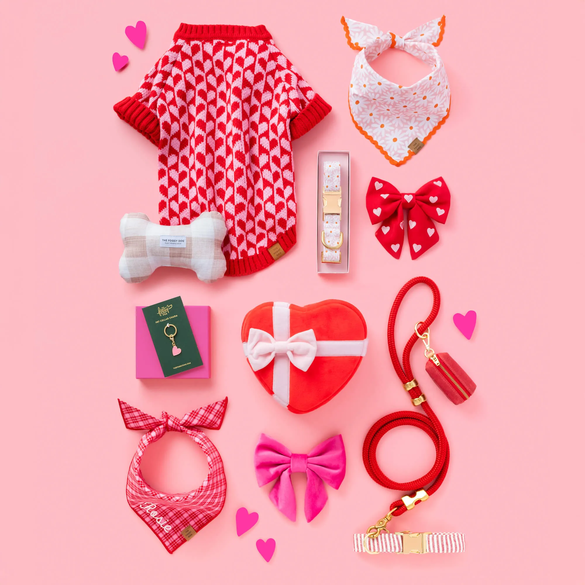 Red Stripe Collar Walk Set