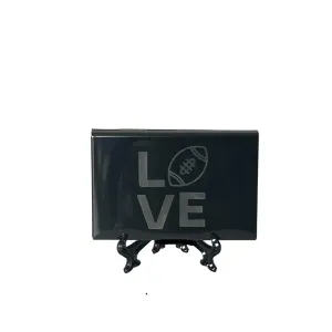 RFID Love FOOTBALL - Card Holder - Stainless Steel - Black