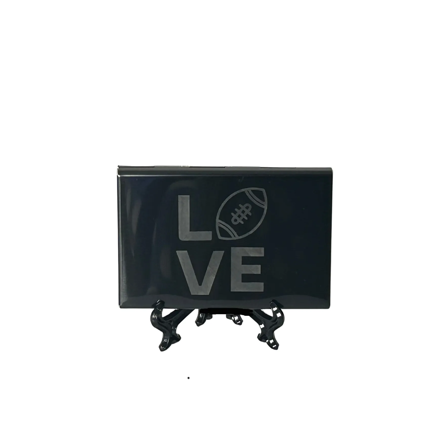 RFID Love FOOTBALL - Card Holder - Stainless Steel - Black