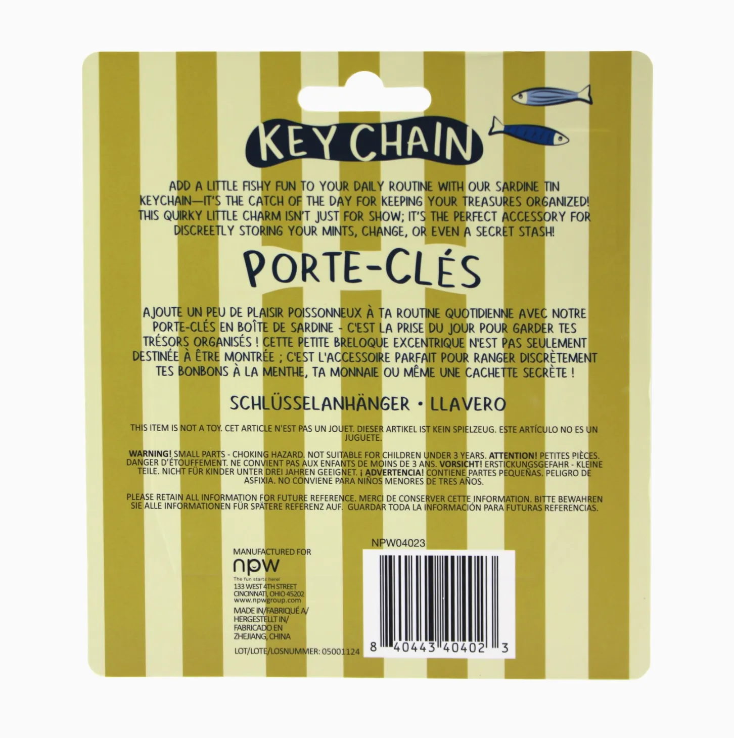 Sardine Tin Keychain