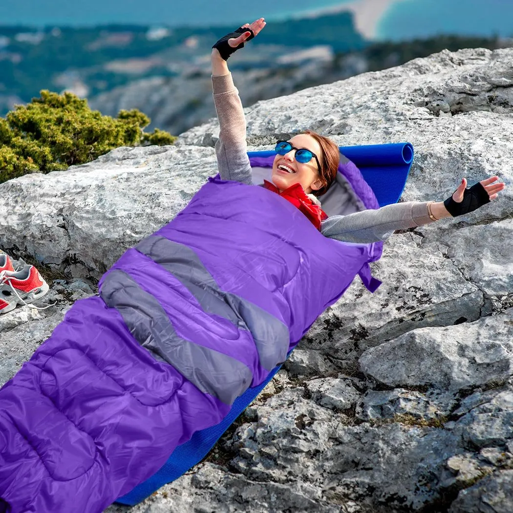 Single Sleeping Bag Bags Outdoor Camping Hiking Thermal -10 deg Tent