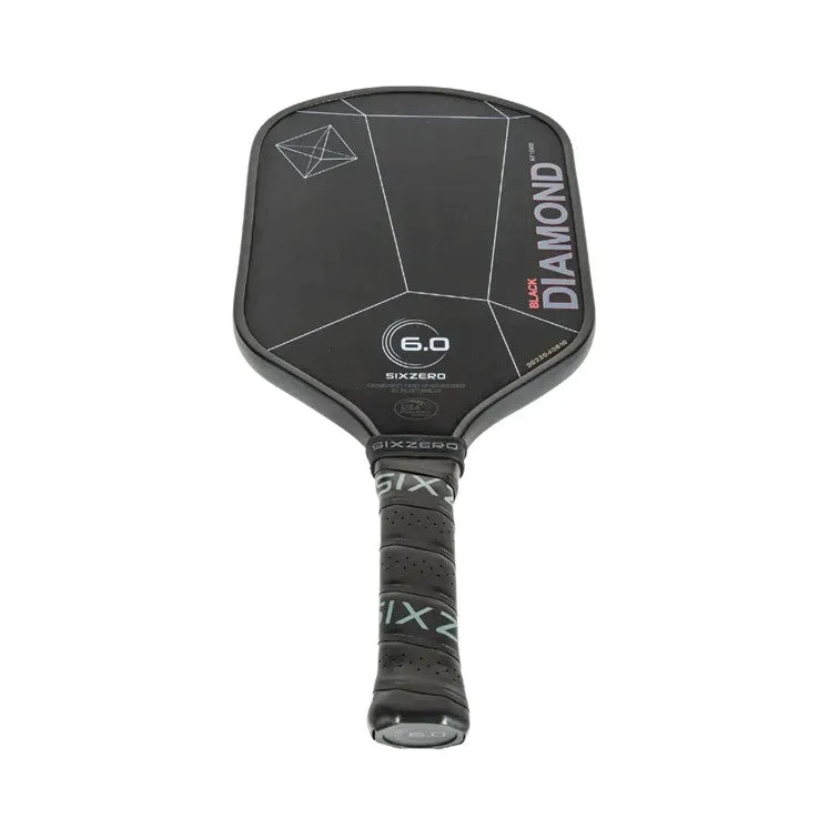 Six Zero Black Diamond Power Grey & Red 16mm Pickleball Paddle