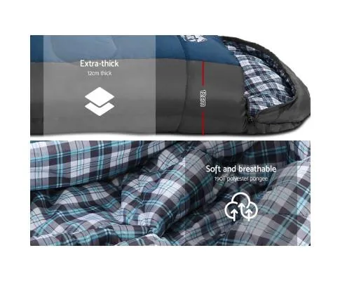Sleeping Bag Bags Single Camping Hiking -20°C to 10°C Tent Winter Thermal Navy