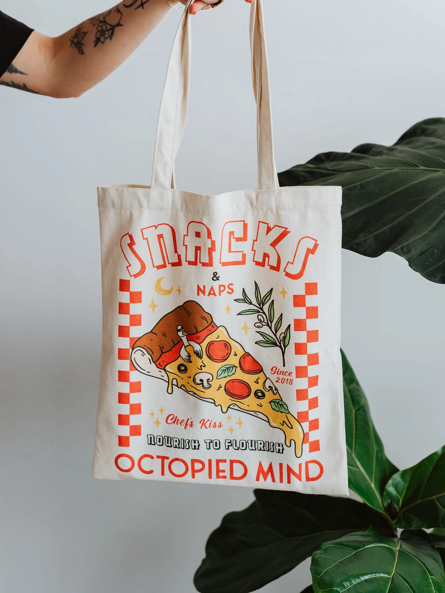 Snacks and Naps Tote Bag
