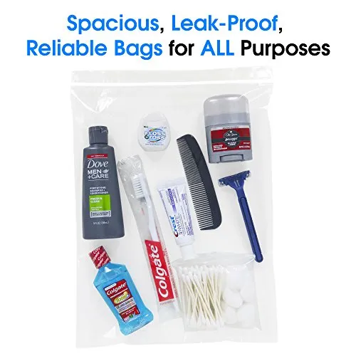 SPARTAN INDUSTRIAL - 10inch X 12inch (100 Pack) 2 Mil Clear Reclosable Zip Plastic Poly Bags with Resealable Lock Seal Zipper