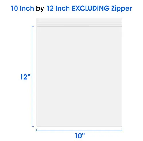 SPARTAN INDUSTRIAL - 10inch X 12inch (100 Pack) 2 Mil Clear Reclosable Zip Plastic Poly Bags with Resealable Lock Seal Zipper