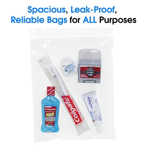 Spartan Industrial - 8” X 10” (200/1000 Pack) 2 Mil Clear Reclosable Zip Plastic Poly Bags with Resealable Lock Seal Zipper