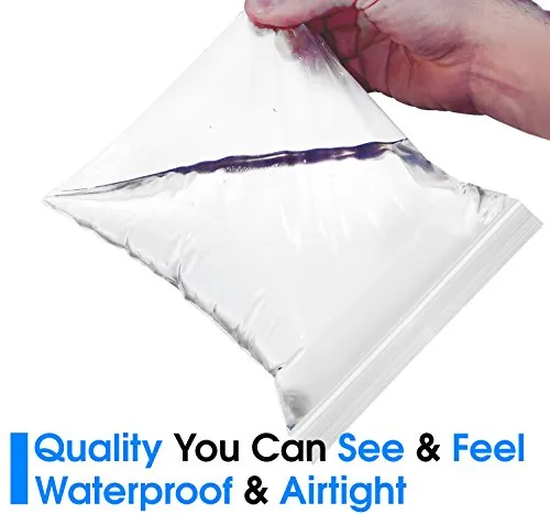 Spartan Industrial - 8” X 10” (200/1000 Pack) 2 Mil Clear Reclosable Zip Plastic Poly Bags with Resealable Lock Seal Zipper