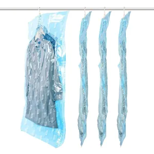 TAILI Hanging Vacuum Storage Bags for Clothes, Set of 4 Long 53x27.6 inches Space Saver Bags for Suits, Dress, Coats or Jackets, Vacuum Sealed Clothing Bags for Closet Organizer and Storage