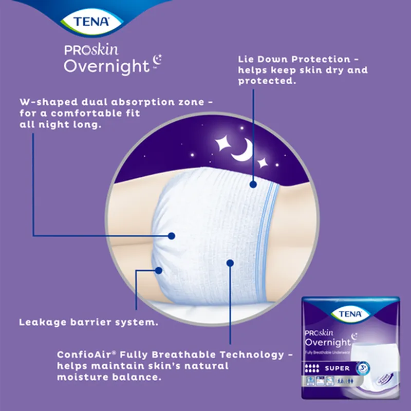 TENA® Overnight™ Super Protective Incontinence Underwear, Overnight Absorbency, Large