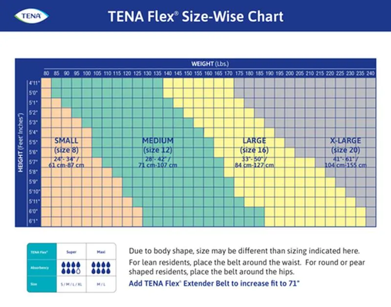 TENA® ProSkin™ Flex Super Brief, Maximum Absorbency, Size 12/Medium