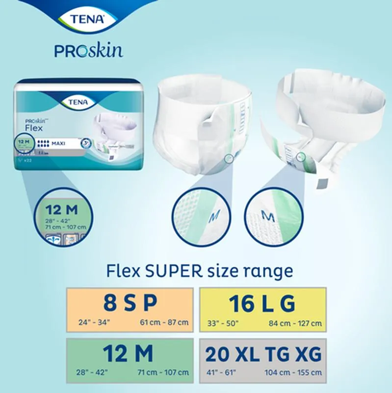 TENA® ProSkin™ Flex Super Brief, Maximum Absorbency, Size 12/Medium