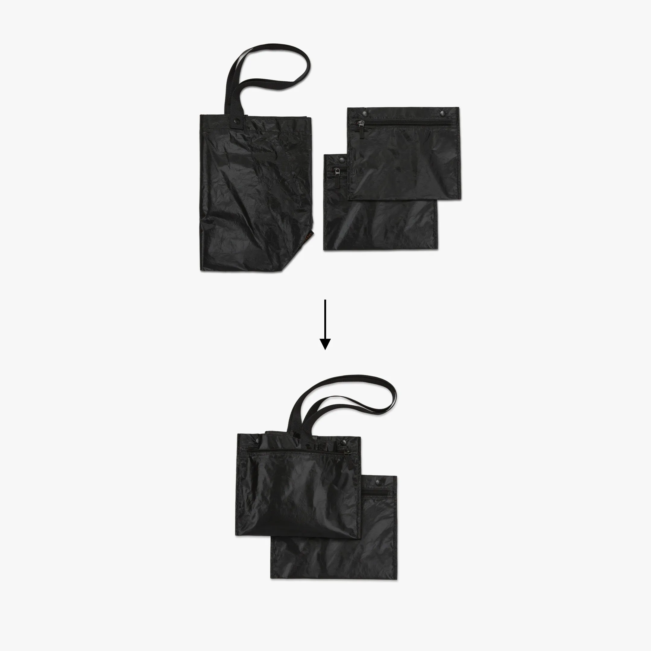 The Del Mar Packable Tote Large - Tyvek - Black