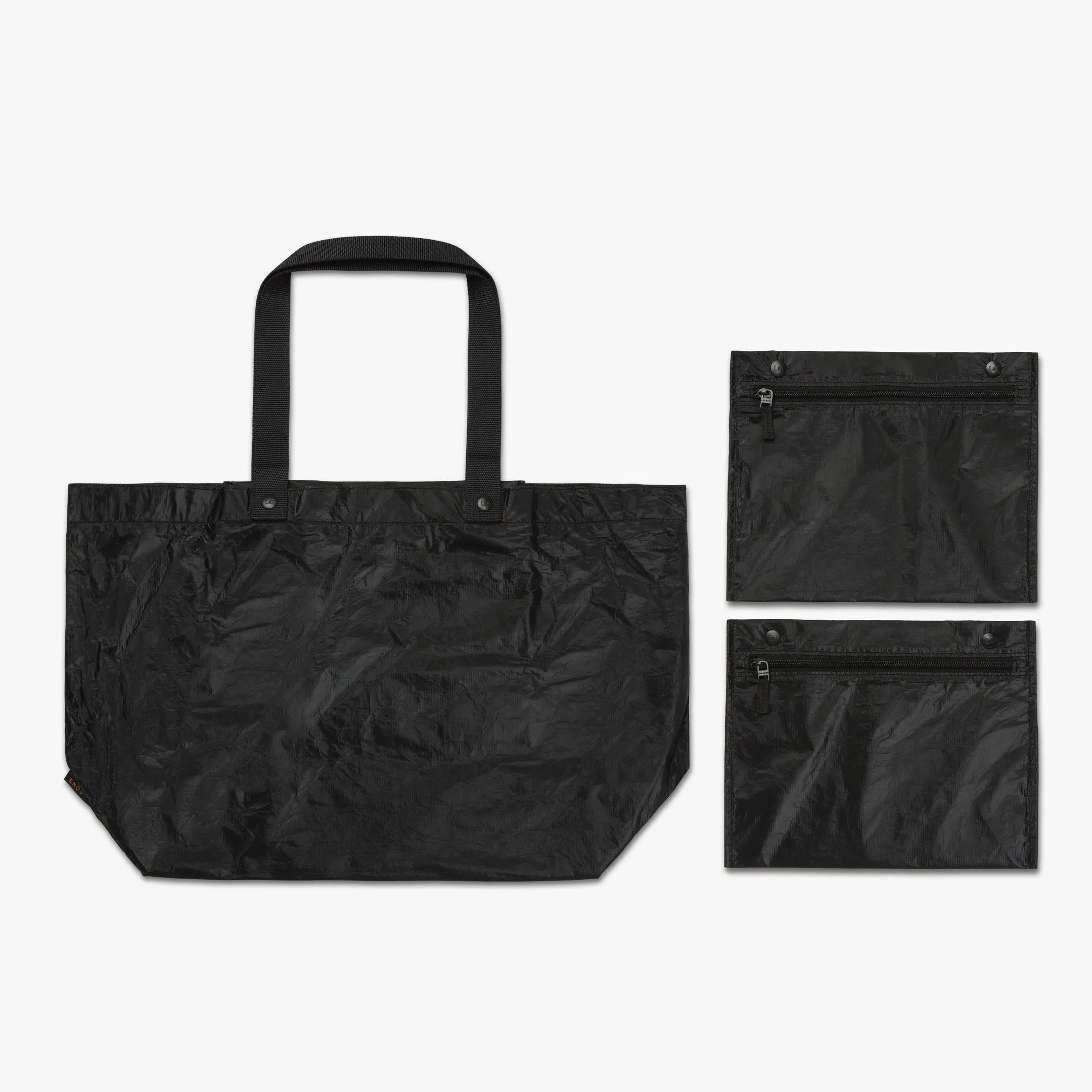 The Del Mar Packable Tote Large - Tyvek - Black