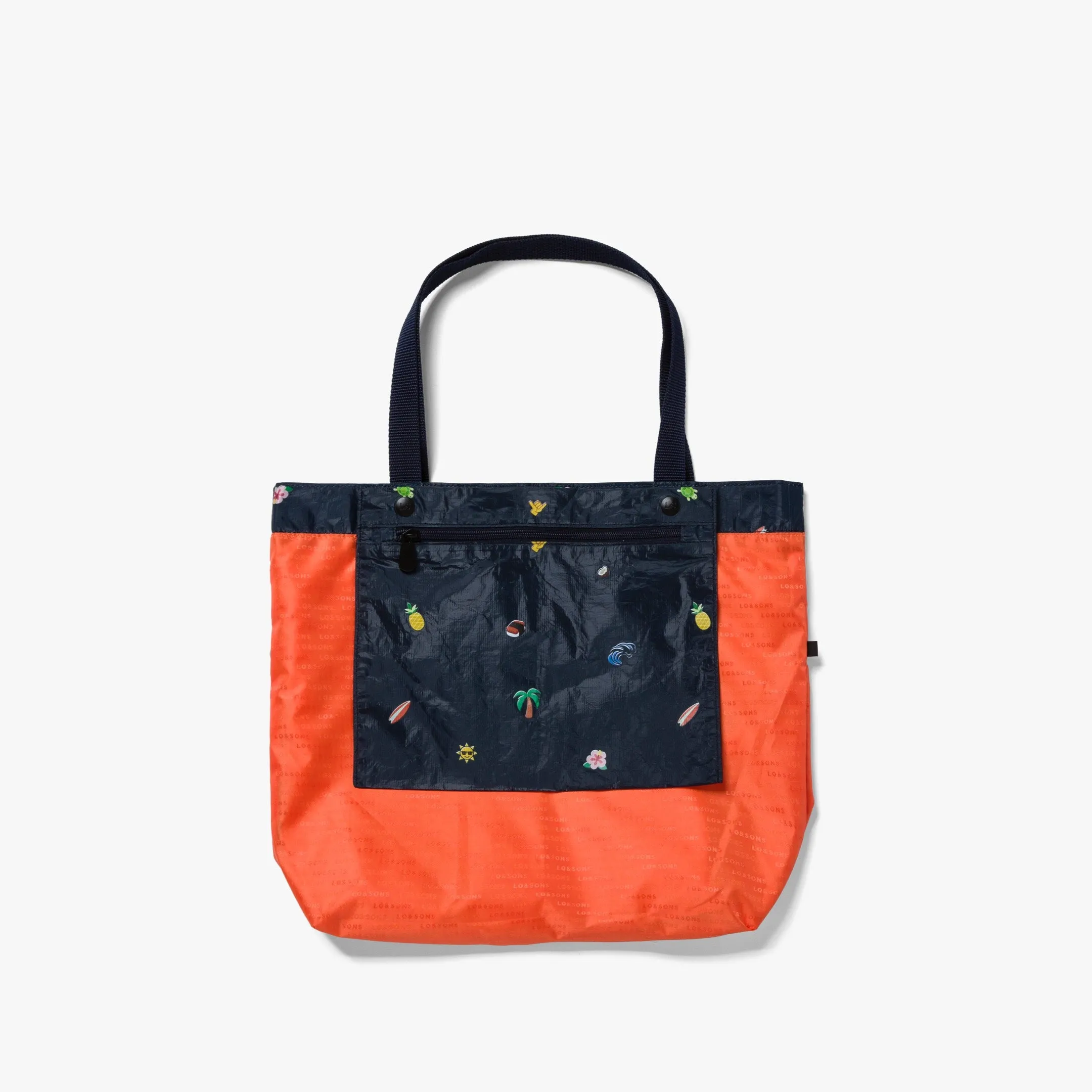 The Del Mar Packable Tote Small - Tyvek - Navy Hawaii Emoji