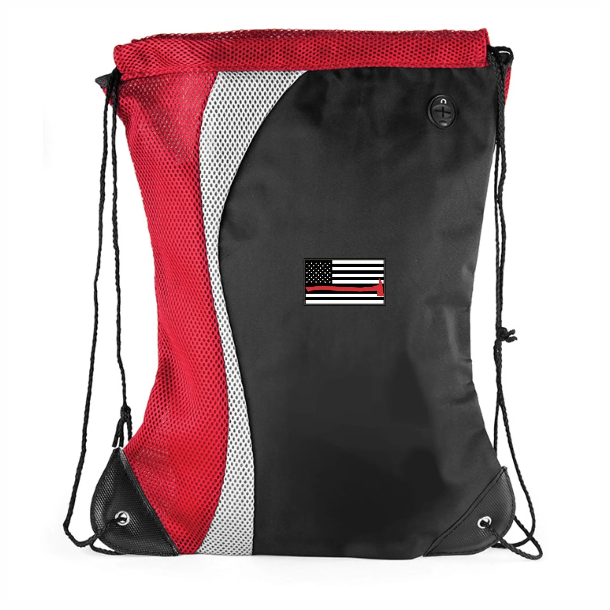 Thin Red Line Drawstring Flag Bag