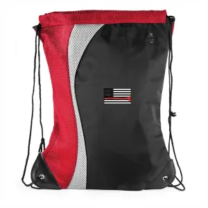 Thin Red Line Drawstring Flag Bag