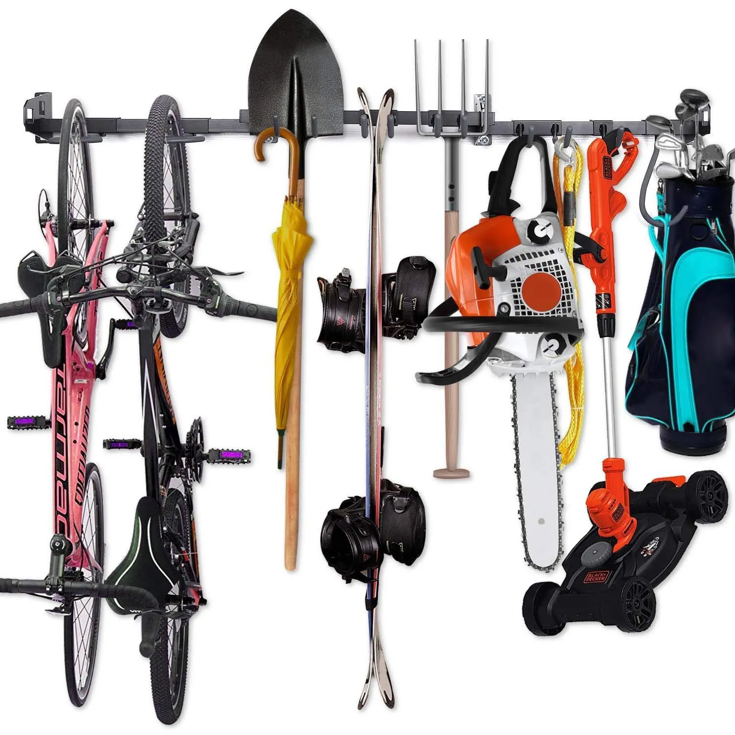 Tool Storage Rack - Adjustable Wall Mount Tools Storage System Heavy Duty Tools Hanger, Garage shed Basement Workshop Storage (55.5 inch)