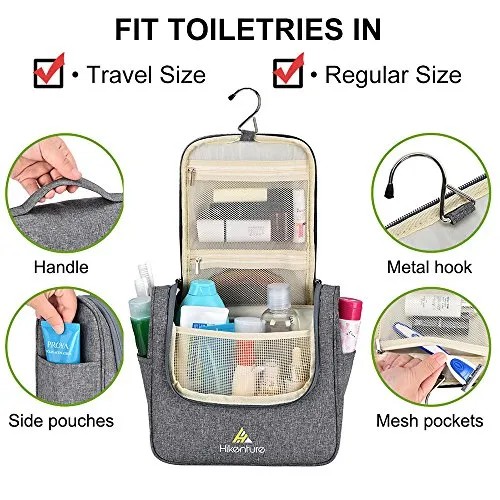 Travel Hanging Toiletry Bag By Hikenture | Cosmetics, Makeup And Toiletries Organizer | Compact