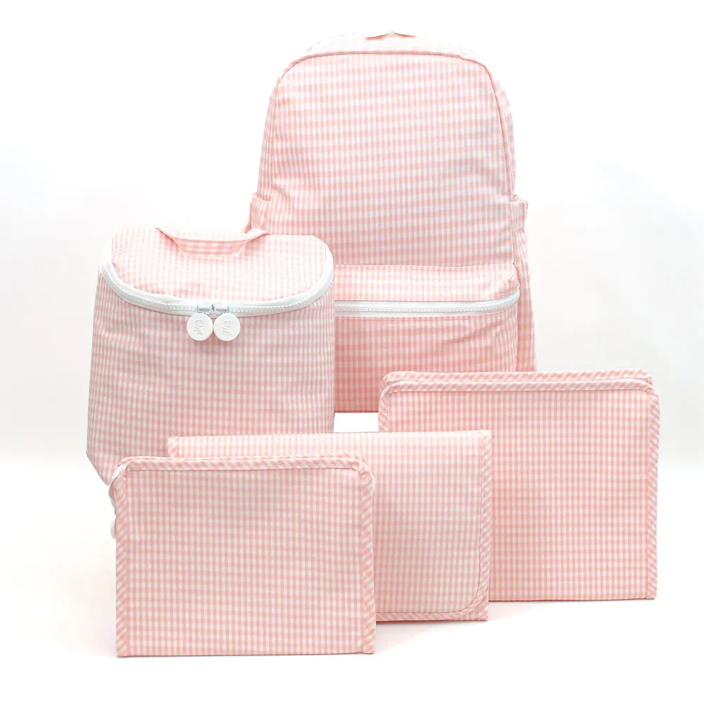TRVL Design - Taffy Backpacker - Monogrammed Baby Gift - Coral Pink Orange Diaper Bag