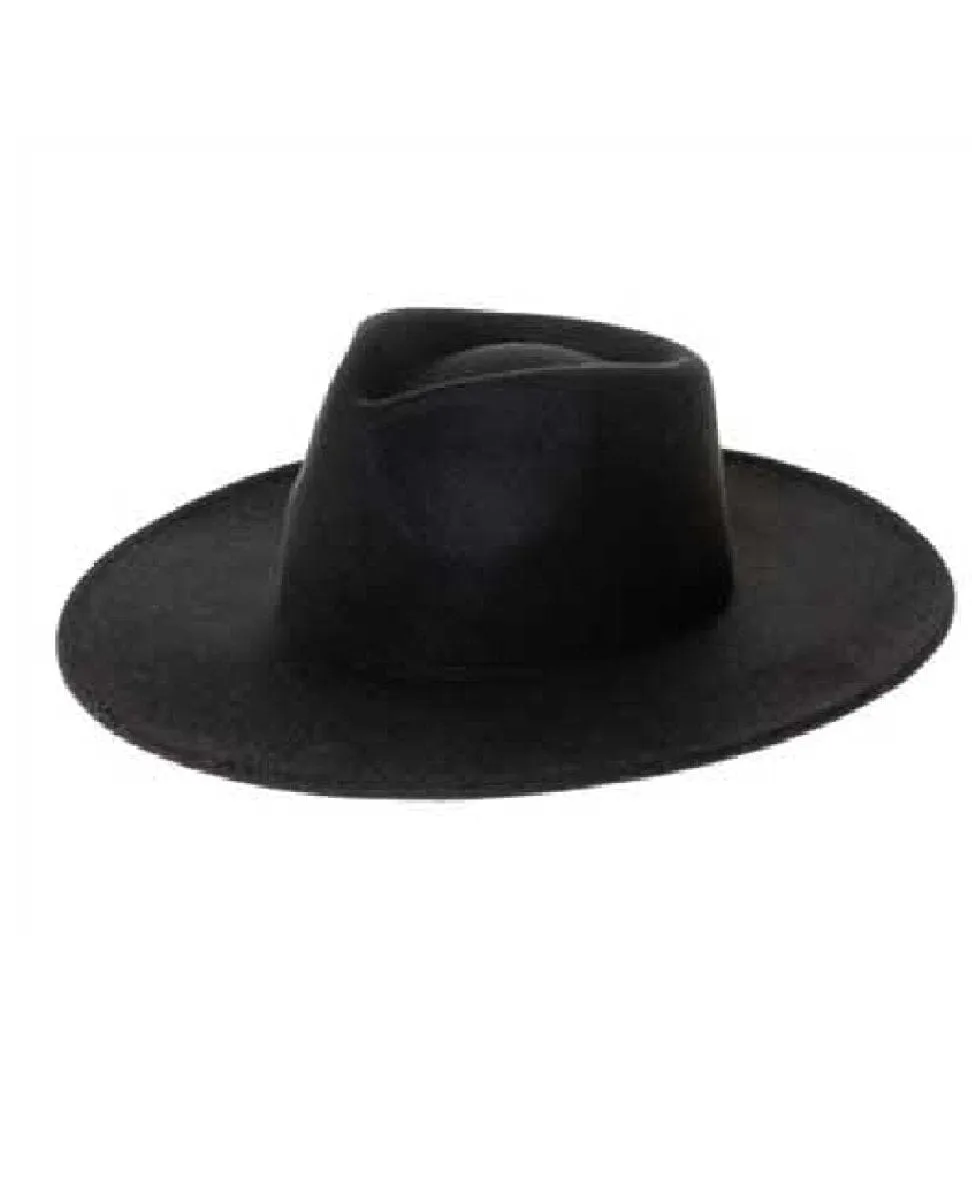 Vegan Felt Rancher Hat Black