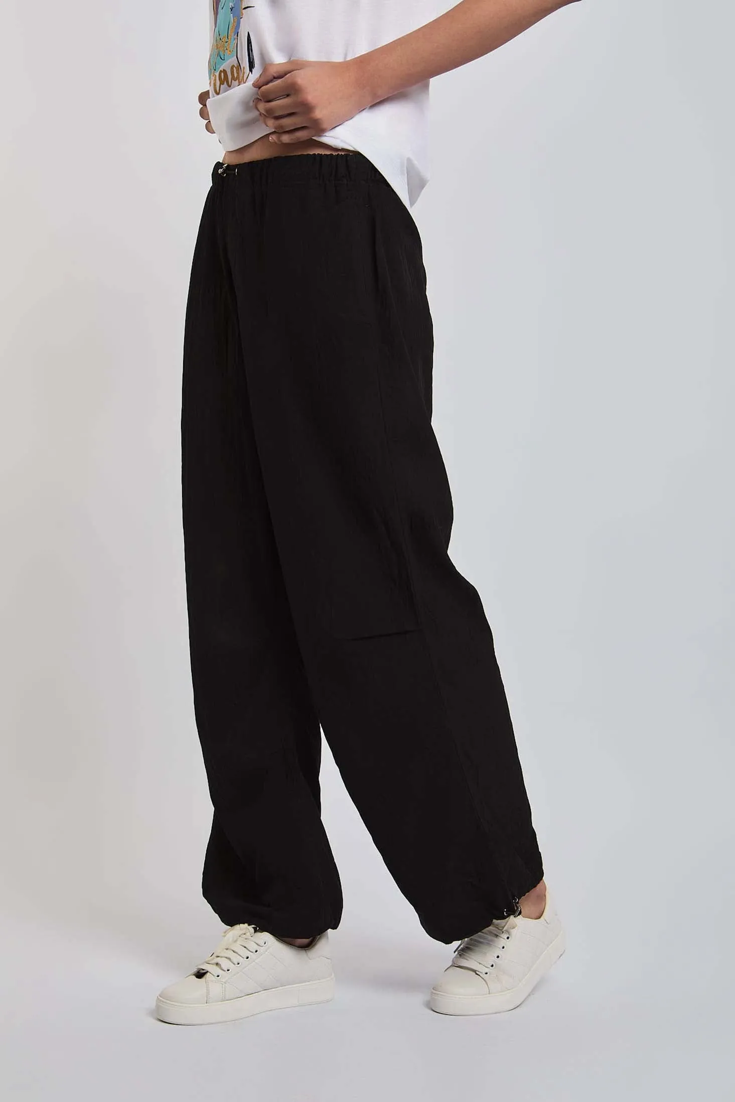 Women Pant Parachute Black