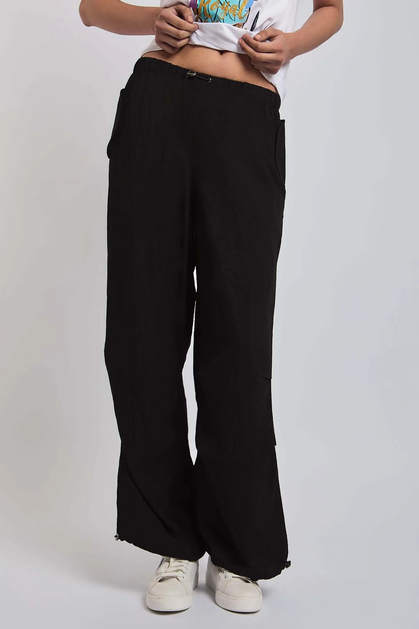 Women Pant Parachute Black